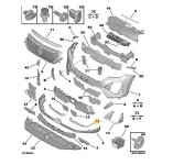 Peugeot 2008 P24E Ön Tampon Sağ Alt Izgara Bakaliti Gri Renk Orjinal